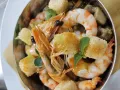 Piatto di gamberetti al Tajer D'Oro